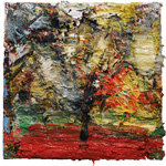 Leaf Walk Red, 2009, oil/canvas, 12½12½"